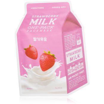 A’pieu One-Pack Milk Mask Strawberry mască textilă iluminatoare