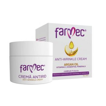 Crema Antirid cu ulei de Argan Farmec, 50ml ieftina