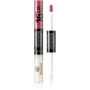 Dermacol 16H Lip Colour ruj si luciu de buze cu persistenta indelungata 2 in 1