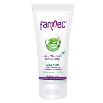 Gel Micelar Demachiant Aloe Vera Farmec, 100ml de firma original