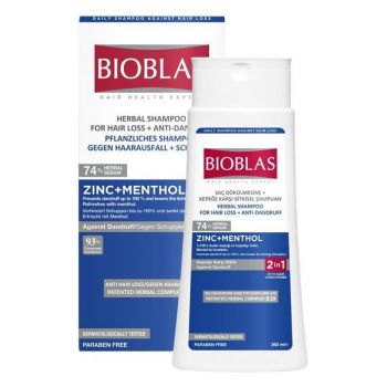 Sampon Anticadere Bioblas Znc si Menthol Antimatreata, 360 ml