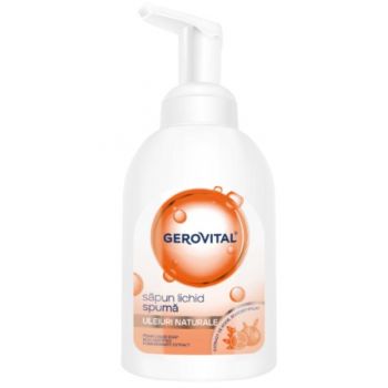 Sapun lichid spuma cu Uleiuri Naturale Gerovital, 300ml