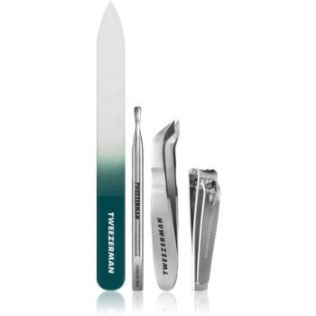 Tweezerman Ready To Celebrate Emerald Shimmer set pentru manichiură perfectă