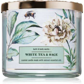 Bath & Body Works White Tea & Sage lumânare parfumată cu uleiuri esentiale III