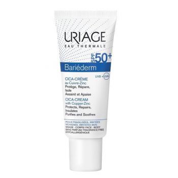 Crema cu SPF 50+ Bariederm Cica, Uriage, 40 ml