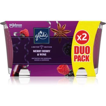 GLADE Merry Berry & Wine lumânare parfumată duo