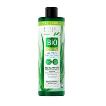 Sampon pentru par, Eveline Cosmetics, BIO Organic, Vegan, impotriva caderii parului, cu Aloe Vera, 400 ml