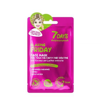 Blazing Friday - Face Sheet Mask For Your Pre-Party Prep Routine With Coconut Water & Lychee 28 gr de firma originala