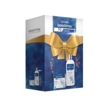 Caseta Cadou Gerovital H3 Classic: Crema Lift Hidratanta de zi 50 ml, Emulsie Hidratanta Demachianta 2 în1 200 ml