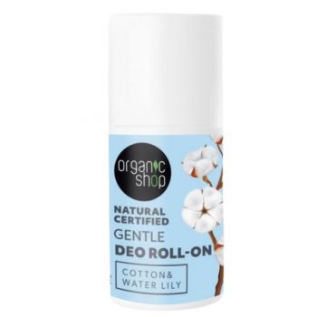 Deodorant Natural Roll-on Gentle, Cotton & Water Lily Organic Shop, 50 ml