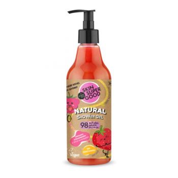 Gel de Dus Natural Go Soothing cu Zmeura & Capsuni Skin Supergood Organic Shop, 500 ml