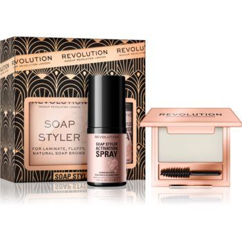 Makeup Revolution Soap Styler kit pentru sprâncene Transparent (ediție cadou) culoare