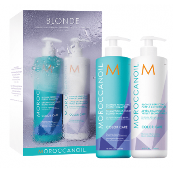 Set Moroccanoil Blonde Perfecting Purple Duo Shampoo & Conditioner 2 x 500ml