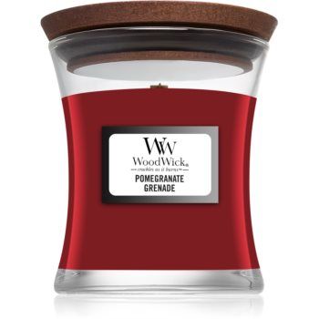 Woodwick Pomegranate lumânare parfumată cu fitil din lemn