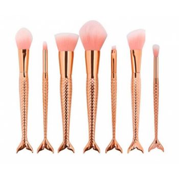 Set 7 Pensule Profesionale de tip SIRENA, Magical Mermaids, Rose Gold Set 7 Pensule Profesionale de tip SIRENA, Magical Mermaids, Rose Gold