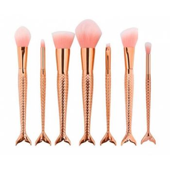 Set 7 Pensule Profesionale de tip SIRENA, Magical Mermaids, Rose Gold