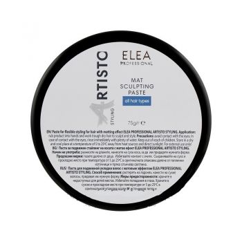 Pasta pentru aranjarea parului, fixare elastica, cu efect mat Elea Professional Artisto, 75 g