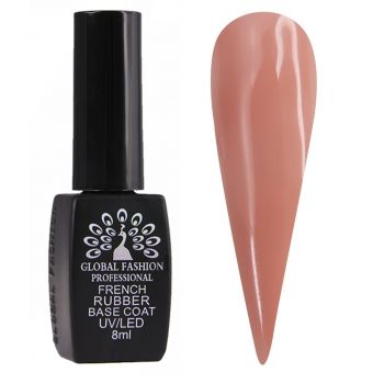 Base Coat Global Fashion French Rubber, 8 ml, 08 Brown Beige ieftina