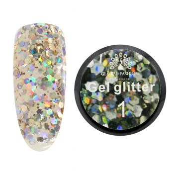 Gel Color cu Sclipici, Glitter 5g, Nr. 01