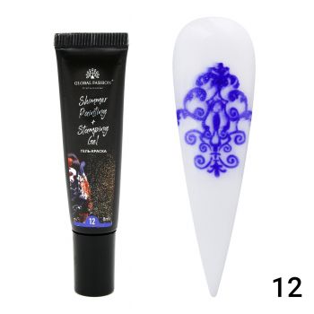 Gel Vopsea pentru Pictura Chinezeasca si stamping cu shimmer 8 ml, Painting Stamping 12