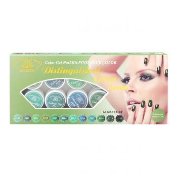 Set 12 Gel Color, Global Fashion, 5g, Verde la reducere