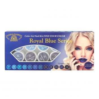 Set 12 Gel Color, Global Fashion, Royal Blue Series, 5 g, Albastru de firma originala