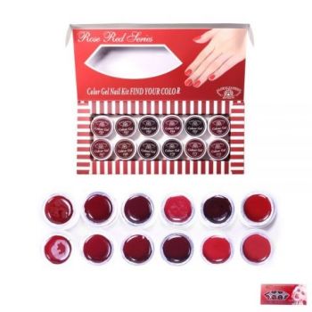 Set Gel Color Rose Red Series, 12 buc x 5g ieftin