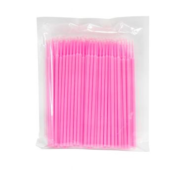 Aplicatoare pentru Extensii Gene Microbrush Pink 100 buc