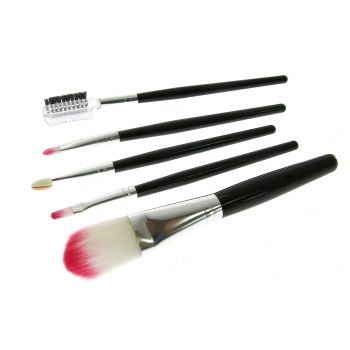 Pensule Machiaj Global Fashion Cosmetic Brush Pink - set 5 buc la reducere