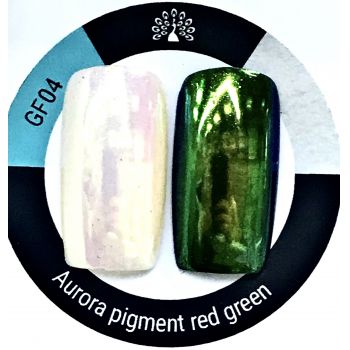 Pigment Unghii, Aurora red green GF04 ieftin