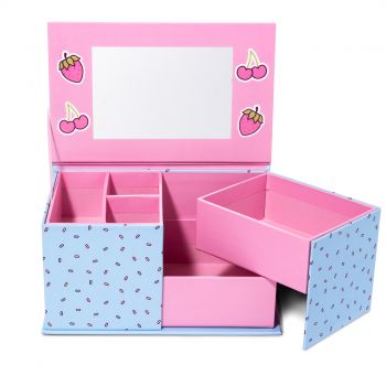 Trusa machiaj copii, MARTINELIA YUMMY JEWELLERY BOX, cutie goala pentru cosmetice copii, pentru fetițe, W19 x H9x D12cm de firma originala
