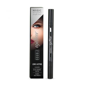 Creion de ochi 2 in 1, Eyeliner cu 2 capete Magic Studio Double Eyeliner de firma original