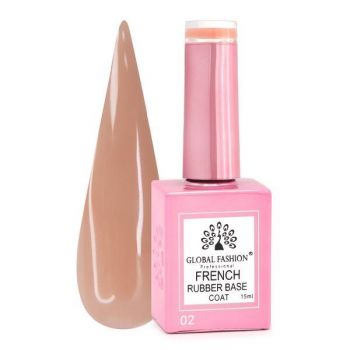 French Rubber Base Coat, Global Fashion, 15 ml, Nude 02