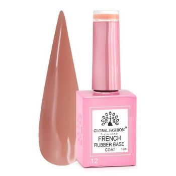 French Rubber Base Coat, Global Fashion, 15 ml, Nude 12