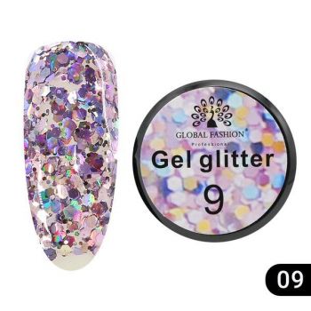 Gel color cu sclipici, Glitter 09, 5g