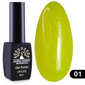 Oja semipermanenta, Global Fashion, Disco Summer, 8 ml,Verde 01 ieftina