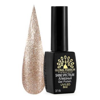 Oja semipermanenta, Global Fashion, Shine Spectrum, 8 ml, Auriu 316 de firma originala