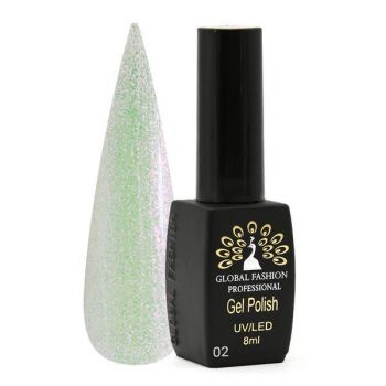 Oja semipermanenta, Global Fashion, Shine Star, 8 ml, Alb 02 ieftina