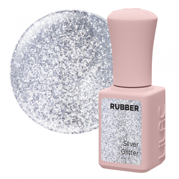 Oja semipermanenta Lilac Rubber Silver Glitter 6 g