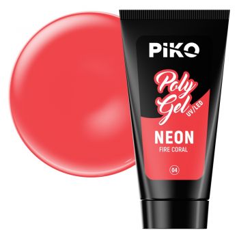 Polygel color Piko Neon, 30 ml, 04 Fire Coral