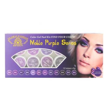 Set 12 gel color, Global Fashion, Nable Purple Series, 5 gr, Violet