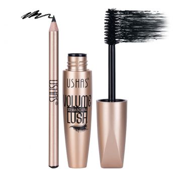 Set 2 in 1 Mascara 3D si Creion Contur Ochi, Ushas Volume Lush