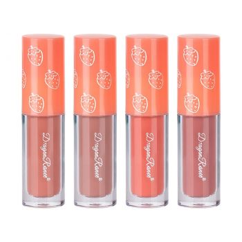 Set 4 Rujuri Lichide Mate Ranee Matte Lipstick, Strawberry, A