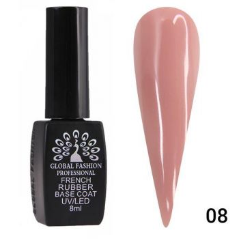 Base Coat French, Global Fashion, 8 ml, Roz 08