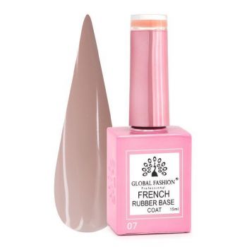 French Rubber Base Coat, Global Fashion, 15 ml, 07 Nude