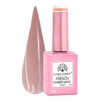 French Rubber Base Coat, Global Fashion, 15 ml, 09 Nude