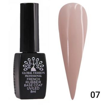 French Rubber Base Coat, Global Fashion, 8 ml, Nude 07