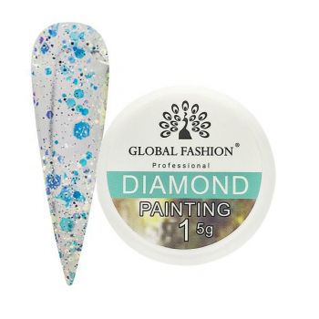 Gel color cu sclipici, Global Fashion, Diamond Painting Glitter Gel, 5 gr, 01