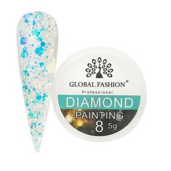 Gel color cu sclipici, Global Fashion, Diamond Painting Glitter Gel, 5 gr ,08