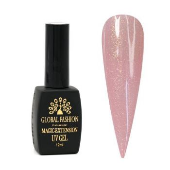 Gel UV pentru constructie, Magic Extension 12 ml, cu glitter, Roz G07